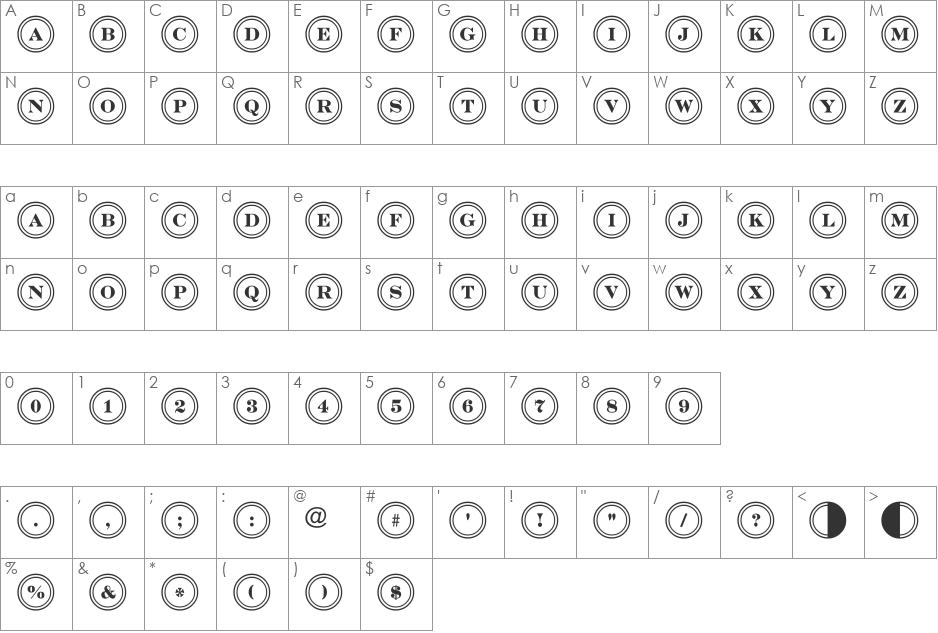 a_DiscoSerifDbl font character map preview