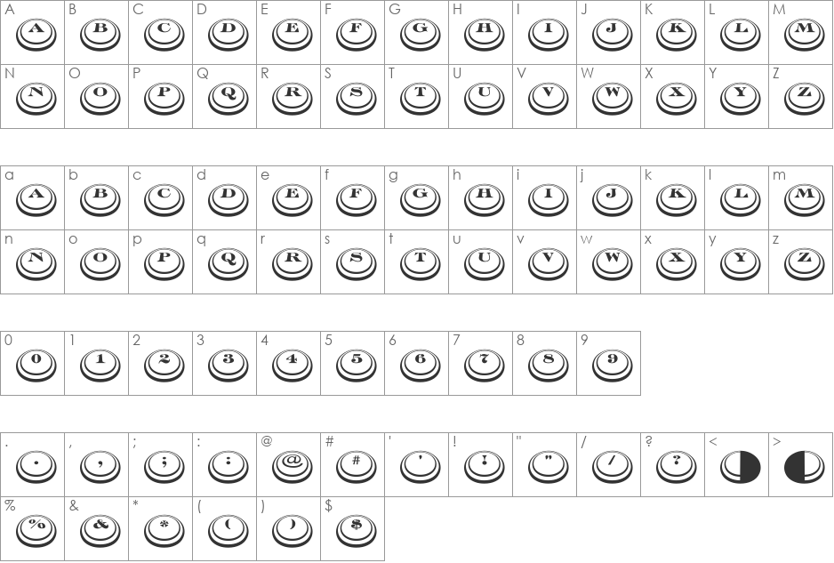 a_DiscoSerifDblDn3D font character map preview