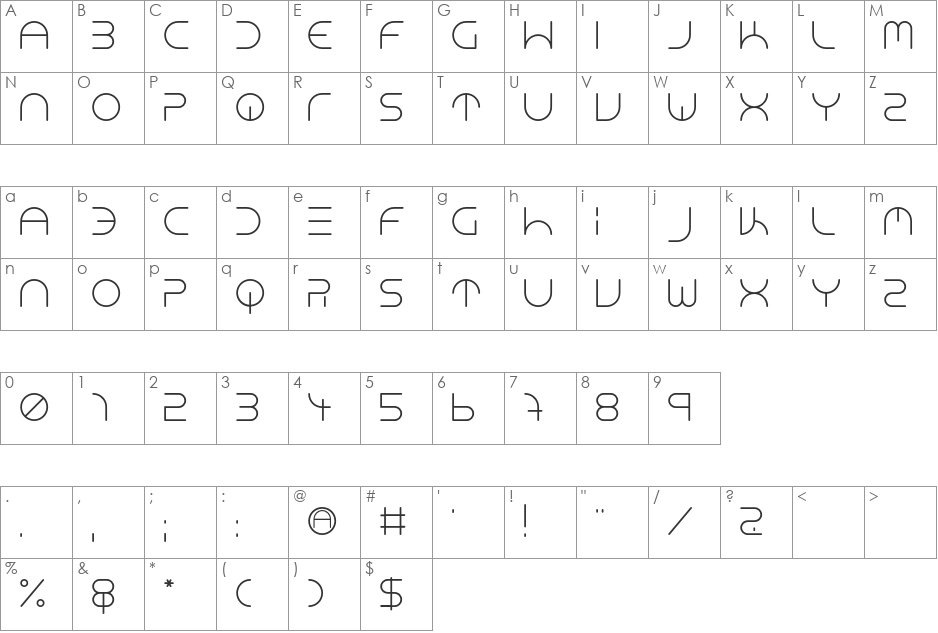 NEON CLUB MUSIC font character map preview