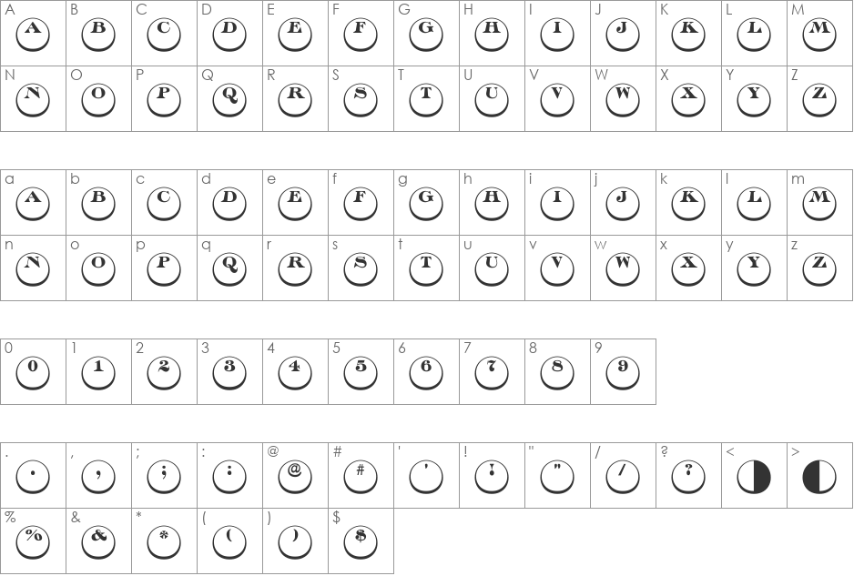 a_DiscoSerifDn3D font character map preview