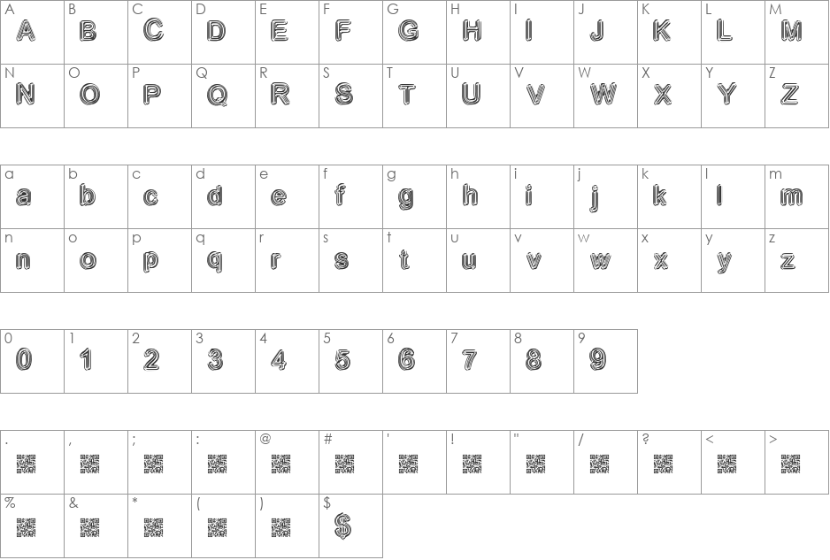 NeonDisco font character map preview