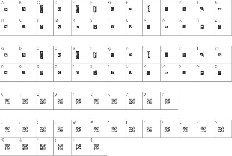 NeonTaste font character map preview