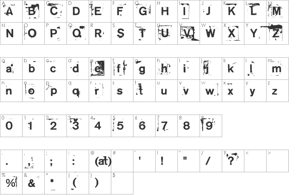 NeoPrint M319 font character map preview