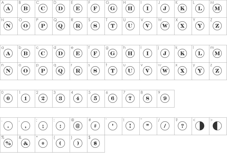 a_DiscoSerifOvl font character map preview