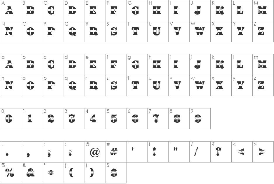 a_DodgerB&W font character map preview