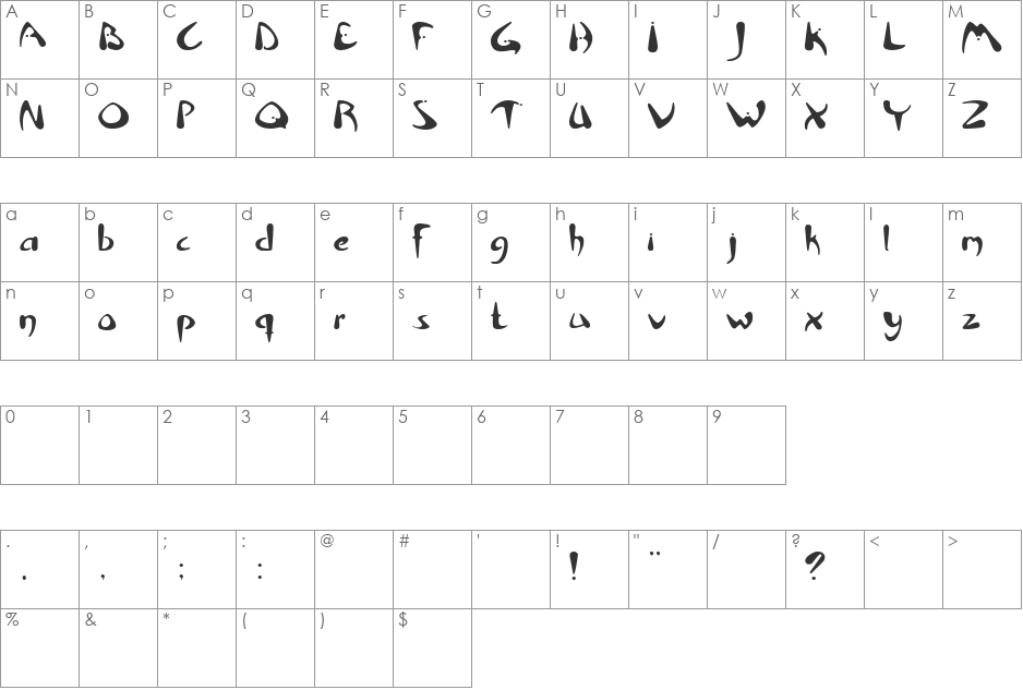 Net Logic font character map preview