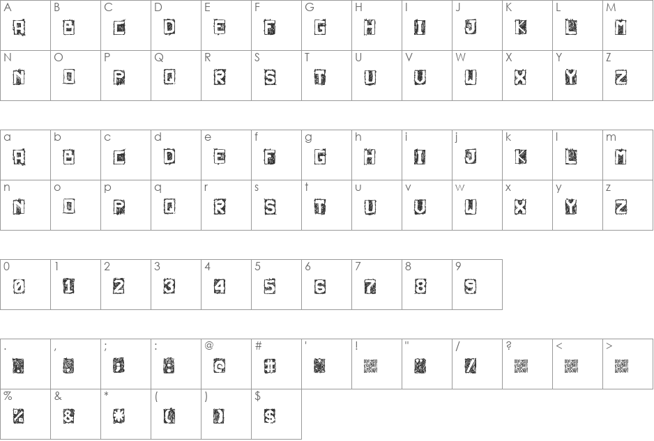 Neturality font character map preview