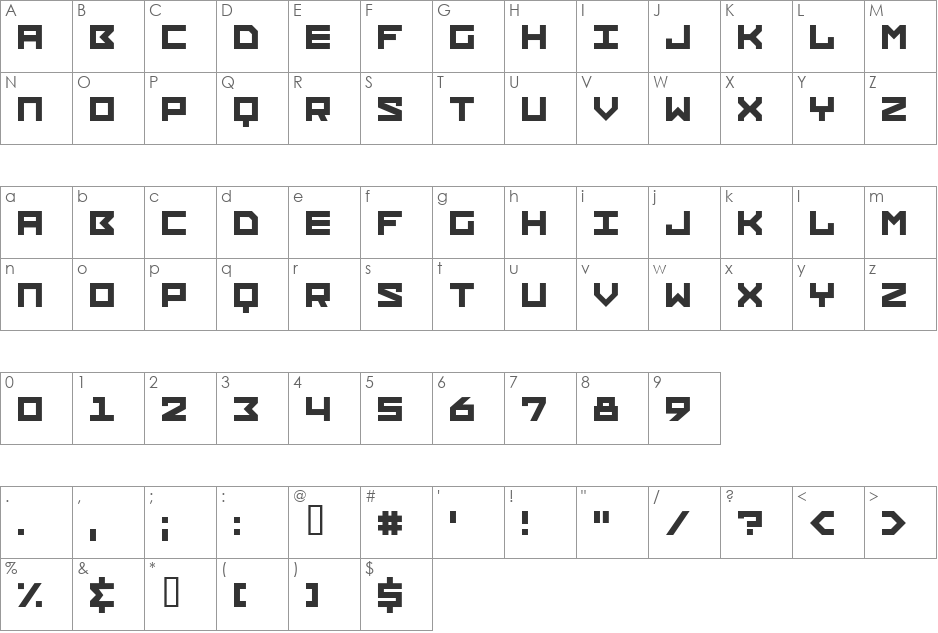 Network font character map preview