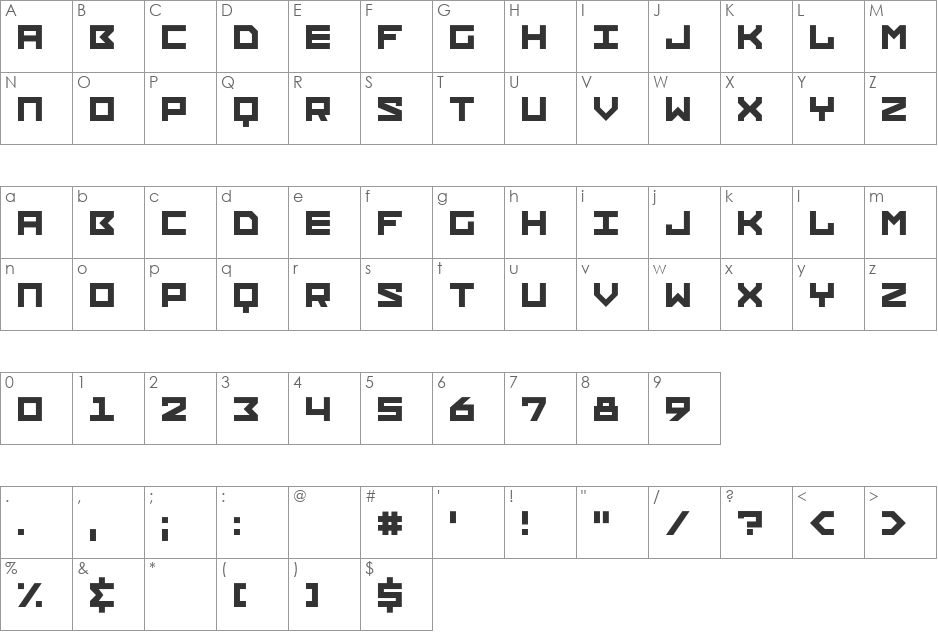 Network font character map preview