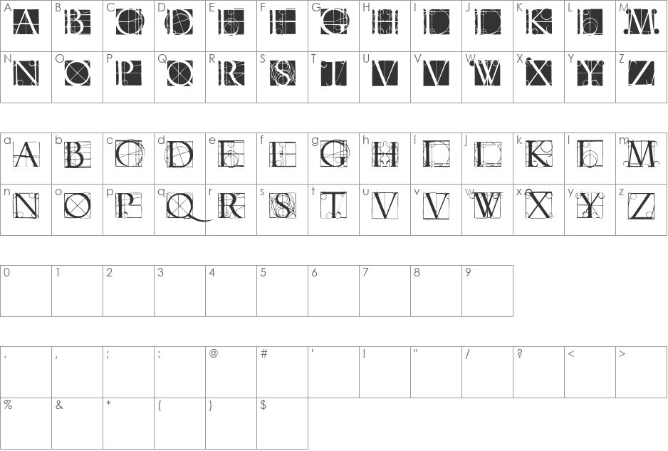 NeudoerfferScribbleQuality font character map preview