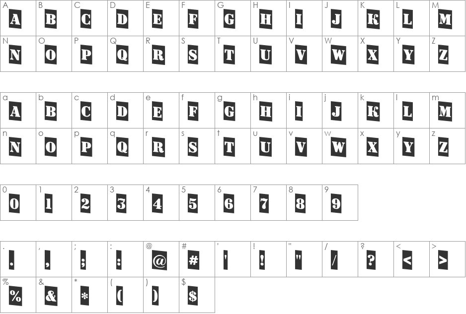 a_DodgerCmDn font character map preview