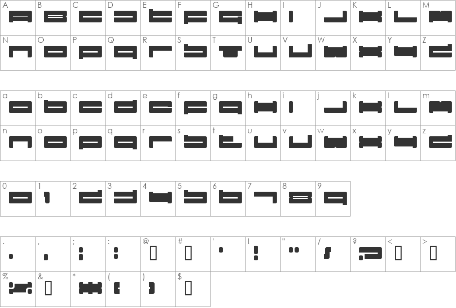 NeueSaat font character map preview