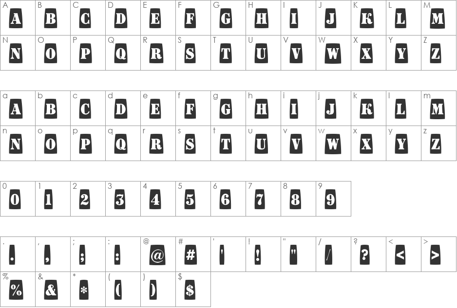 a_DodgerCmFsh font character map preview