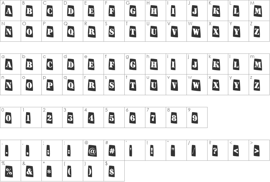 a_DodgerCmFshDn font character map preview