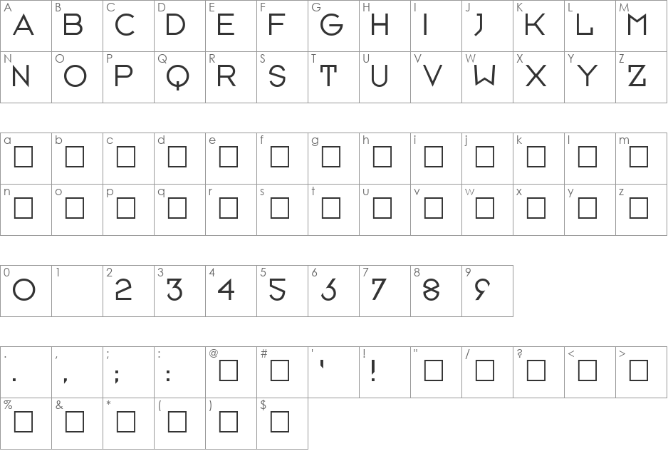 NeuSixLight font character map preview