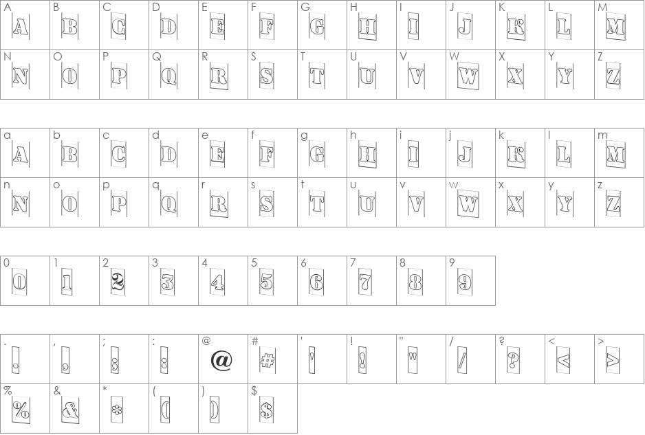 a_DodgerCmOtlDn font character map preview