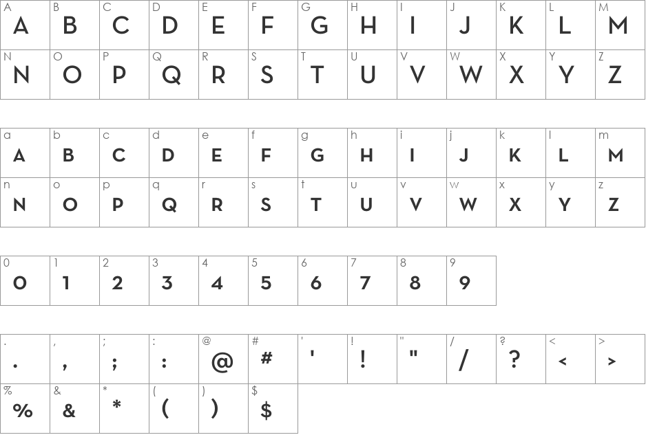 Neutra Text Light SC font character map preview