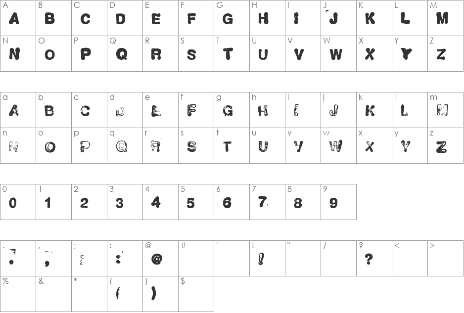 NEUVO-SELLO font character map preview