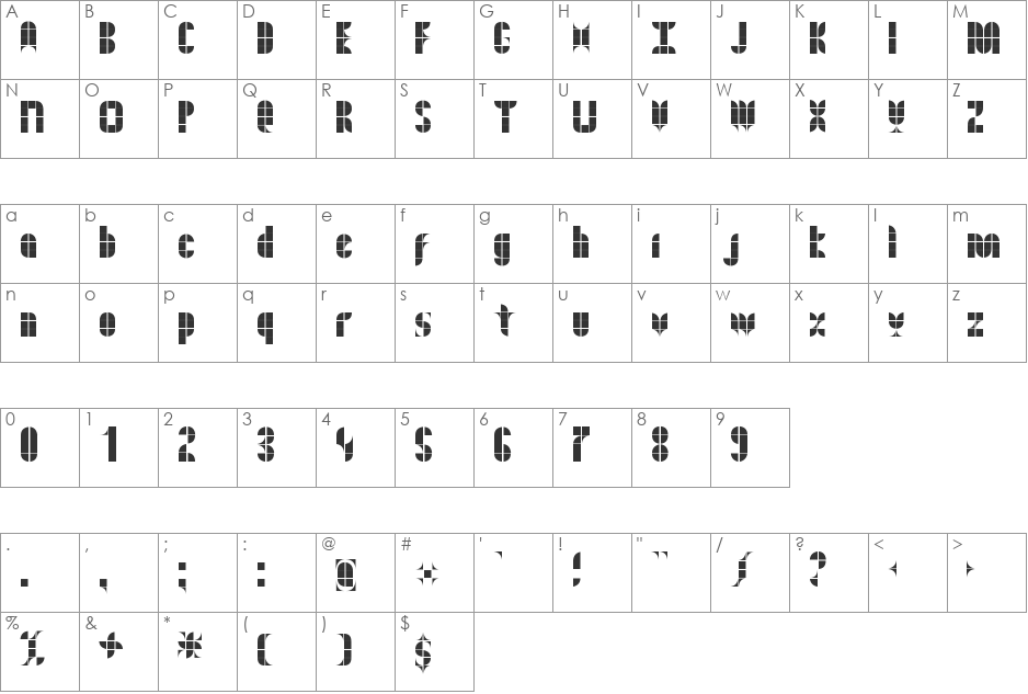 New font character map preview