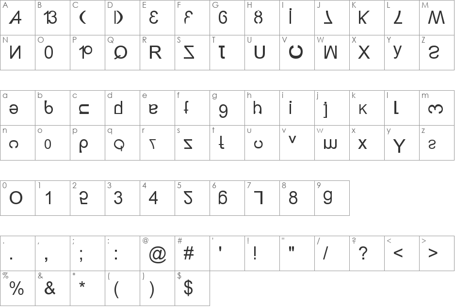 New Alay Generation font character map preview