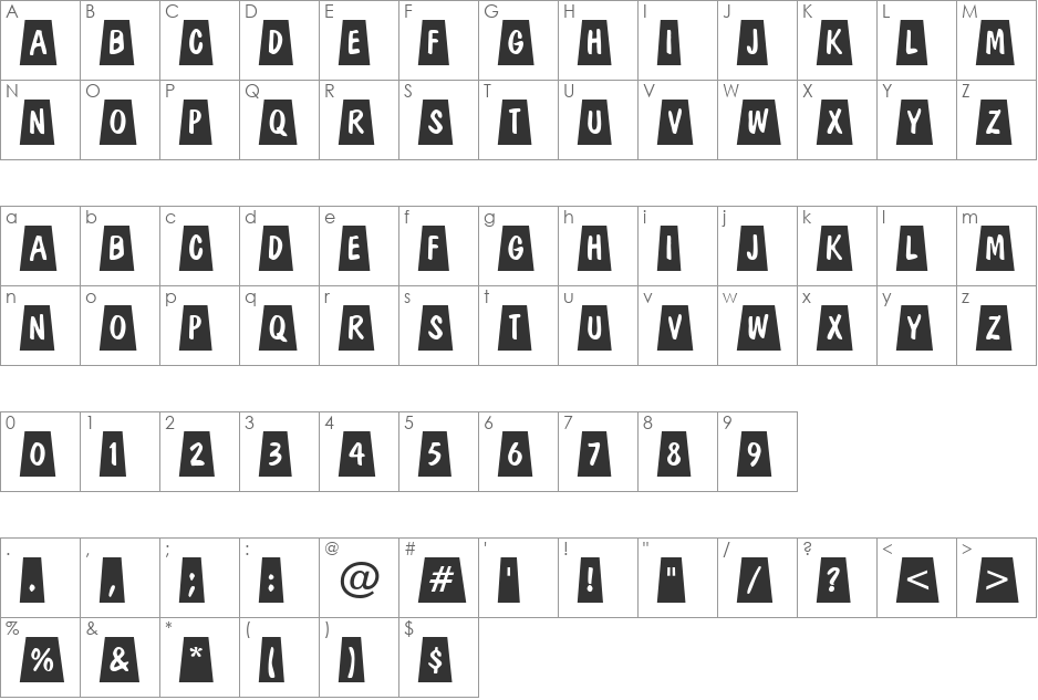 a_DomInoTtlCmDvBk font character map preview