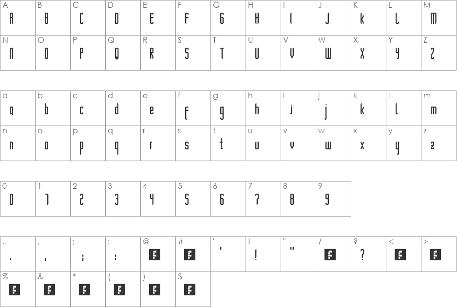 new one font character map preview