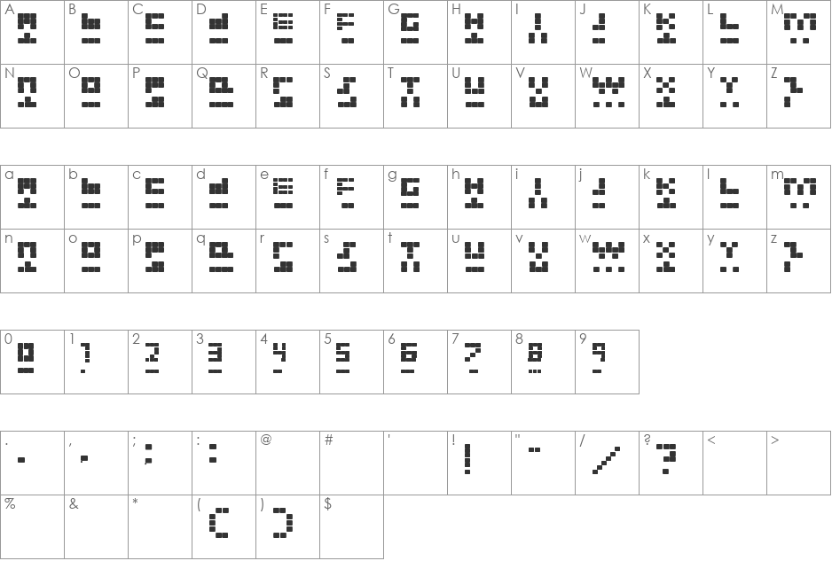 NEW TETRIS font character map preview