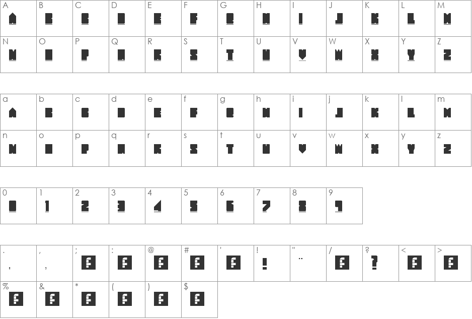 New wave 2009 font character map preview