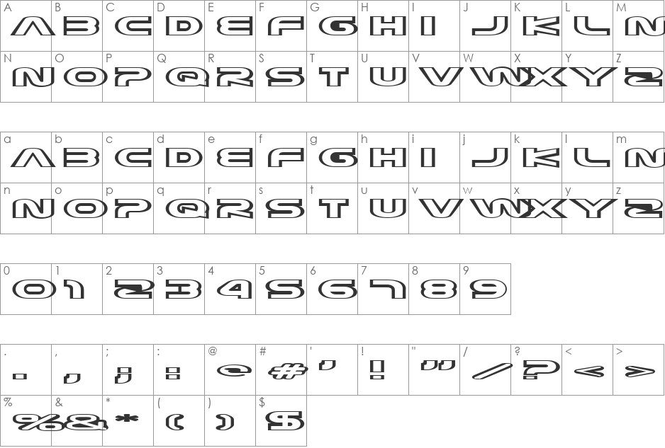 New Windings font character map preview