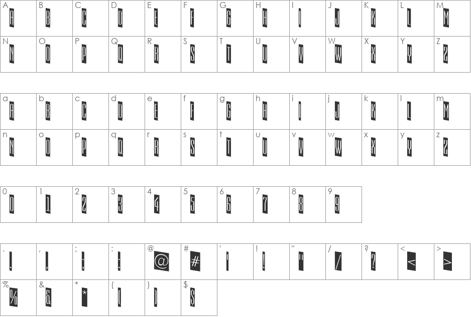a_EmpirialCmDn font character map preview