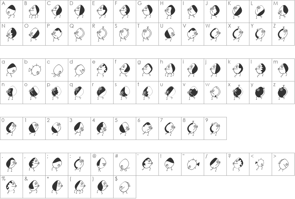 NewKoeppes font character map preview