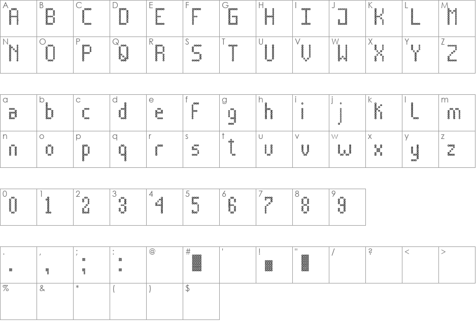 News Board Tfb font character map preview