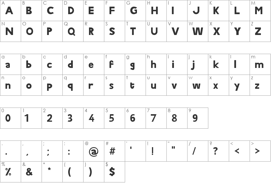 NewSans font character map preview