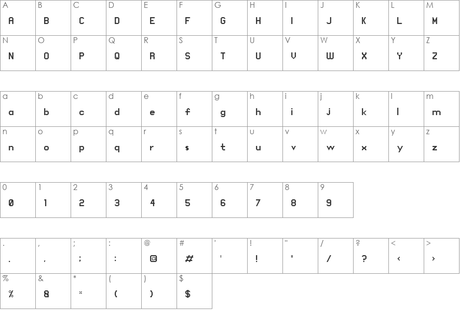 Newsfont font character map preview