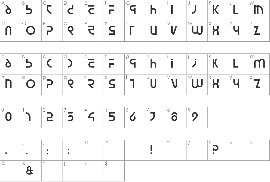 newsiren font character map preview