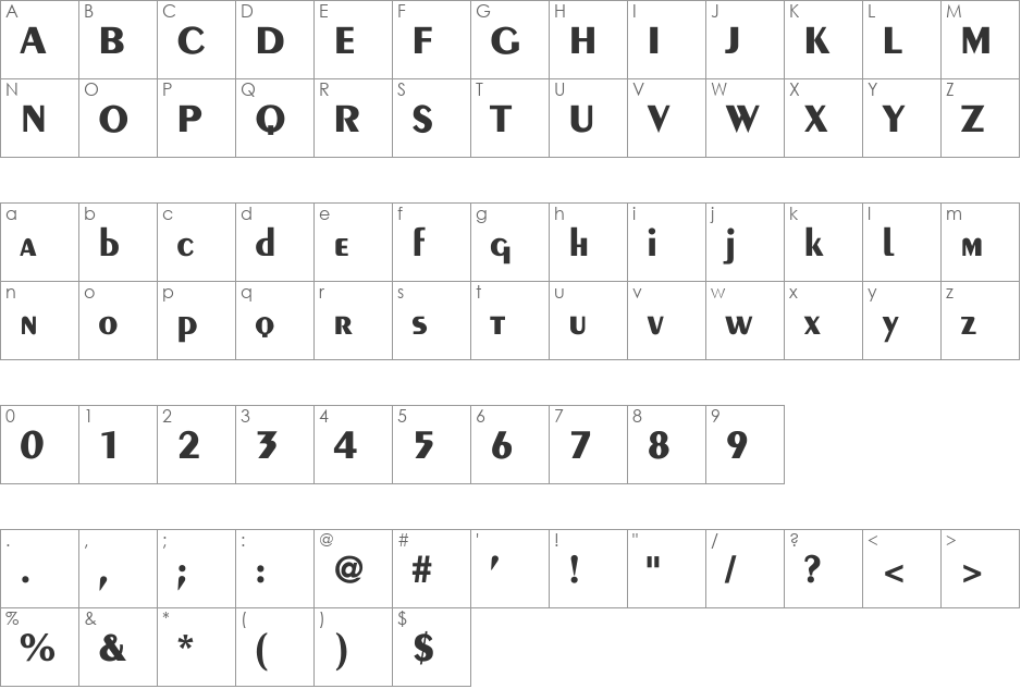 Newton-Semi-Bold font character map preview