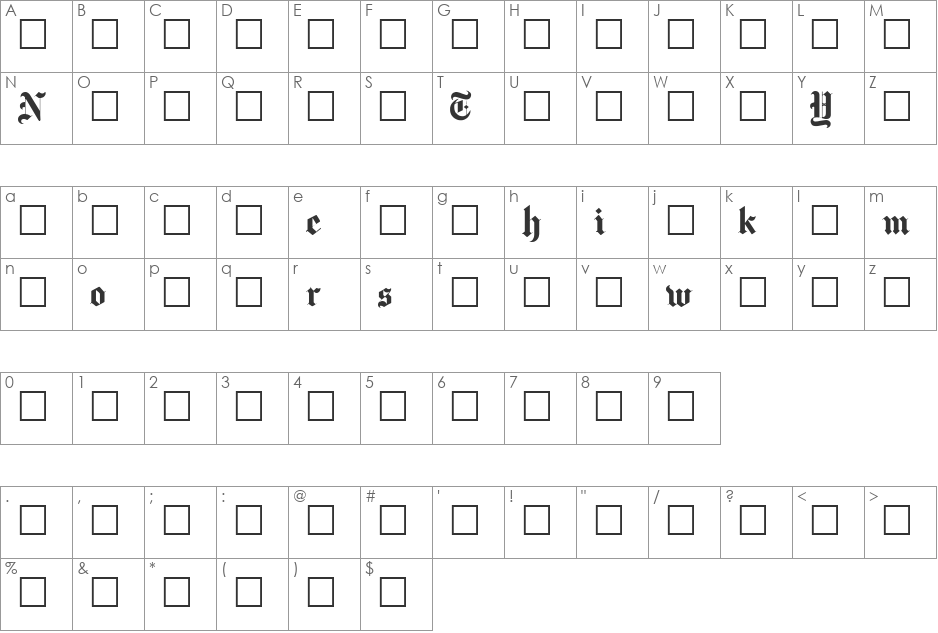 NewYorkTimes font character map preview