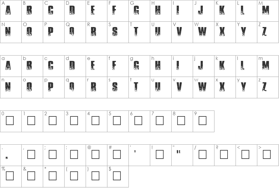 New_2 font character map preview