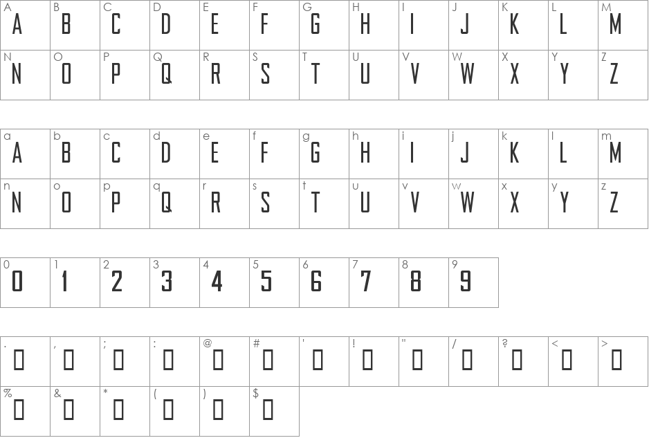 NFL Chargers 2007 font character map preview