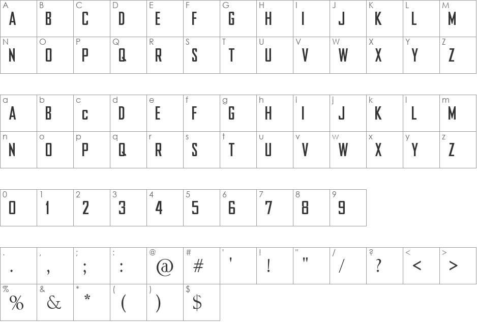 NFL San Diego Chargers font character map preview