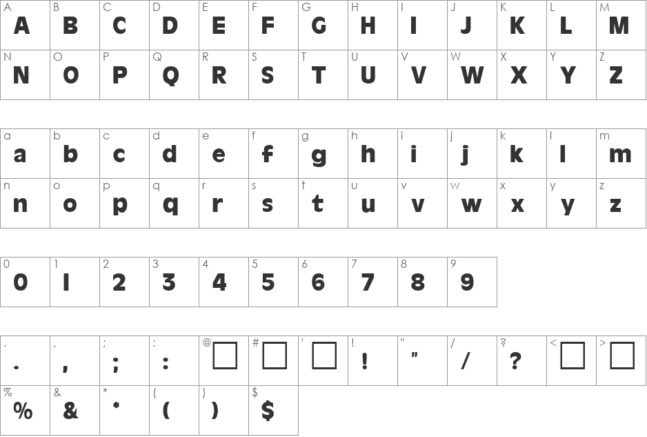 Niagara font character map preview