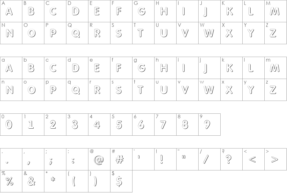 a_FuturaRoundTitulSh font character map preview