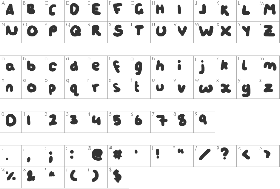 nici-chunckiee font character map preview