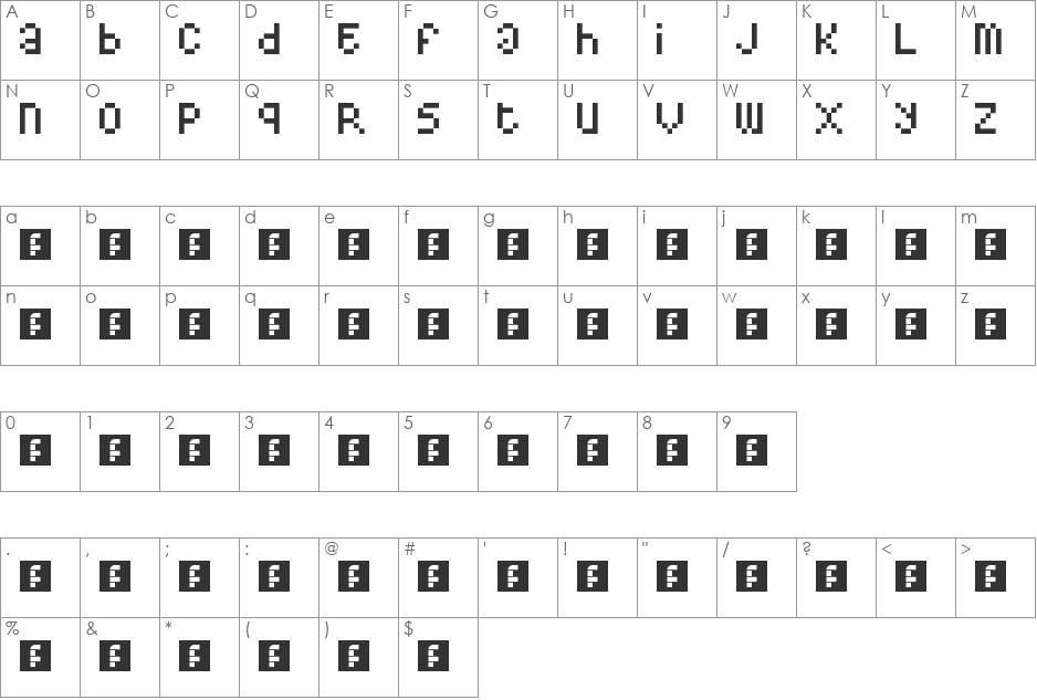 nico font character map preview