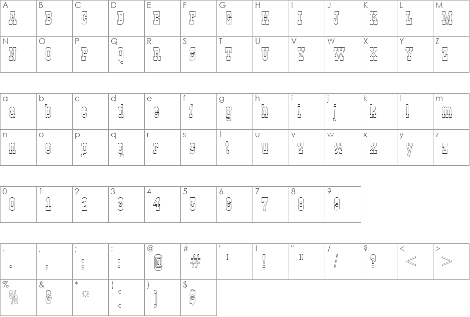 a_GildiaOtl font character map preview
