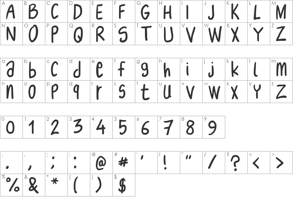 NikoFont font character map preview