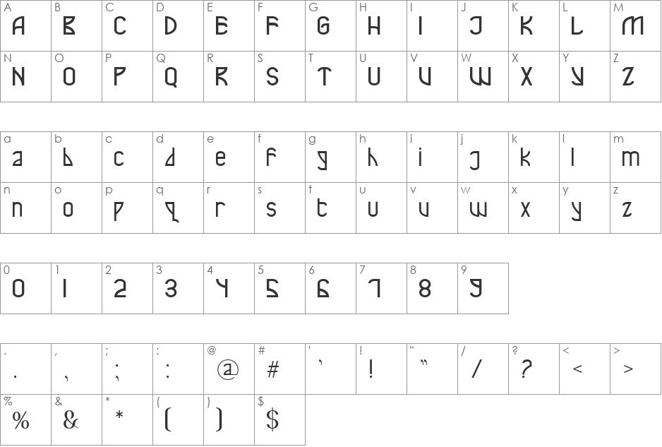 NIKOLA font character map preview