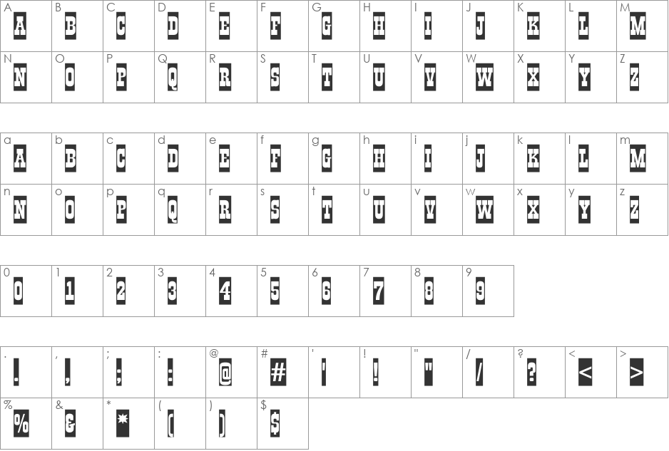 a_GildiaTitulCm font character map preview