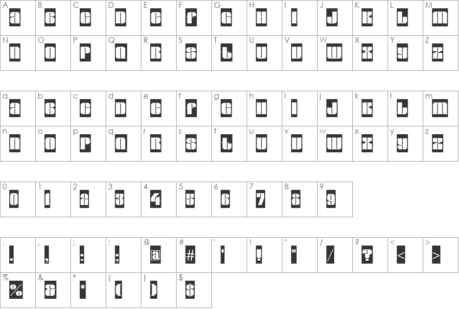 a_GladeCm font character map preview