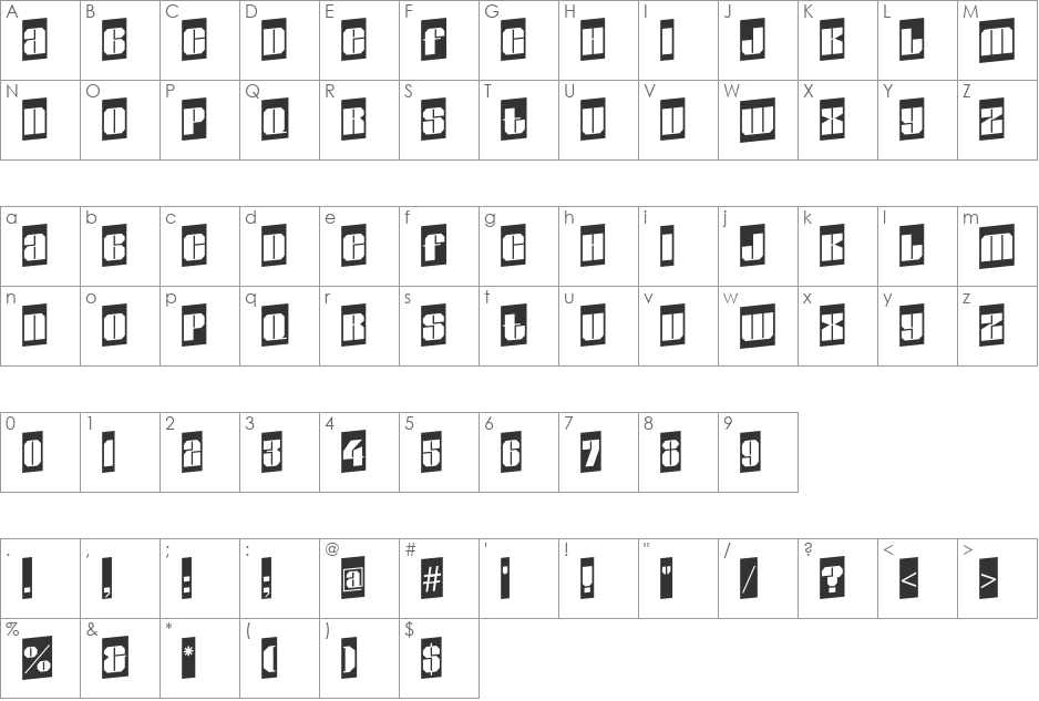 a_GladeCmUp font character map preview